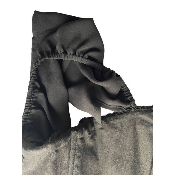 Olivaceous Black Flowy Sheer Top Sz Small - Picture 5 of 6